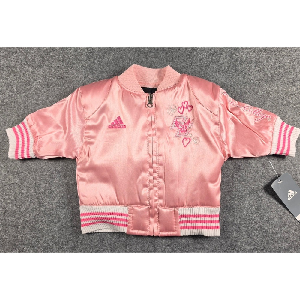Adidas‎ Boston College Eagles Pink Satin Bomber Jacket Infant 0-3M RQ419VF